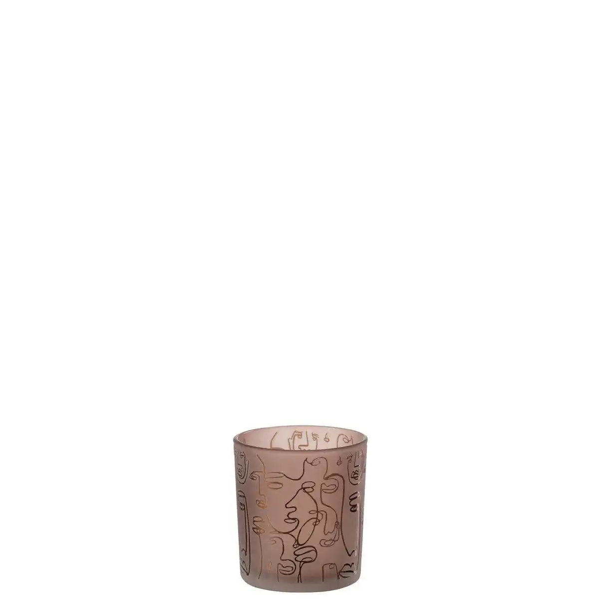J-Line Teelichthalter Happy Faces - Glas - Rot - Klein - - HomeDesign Knaus