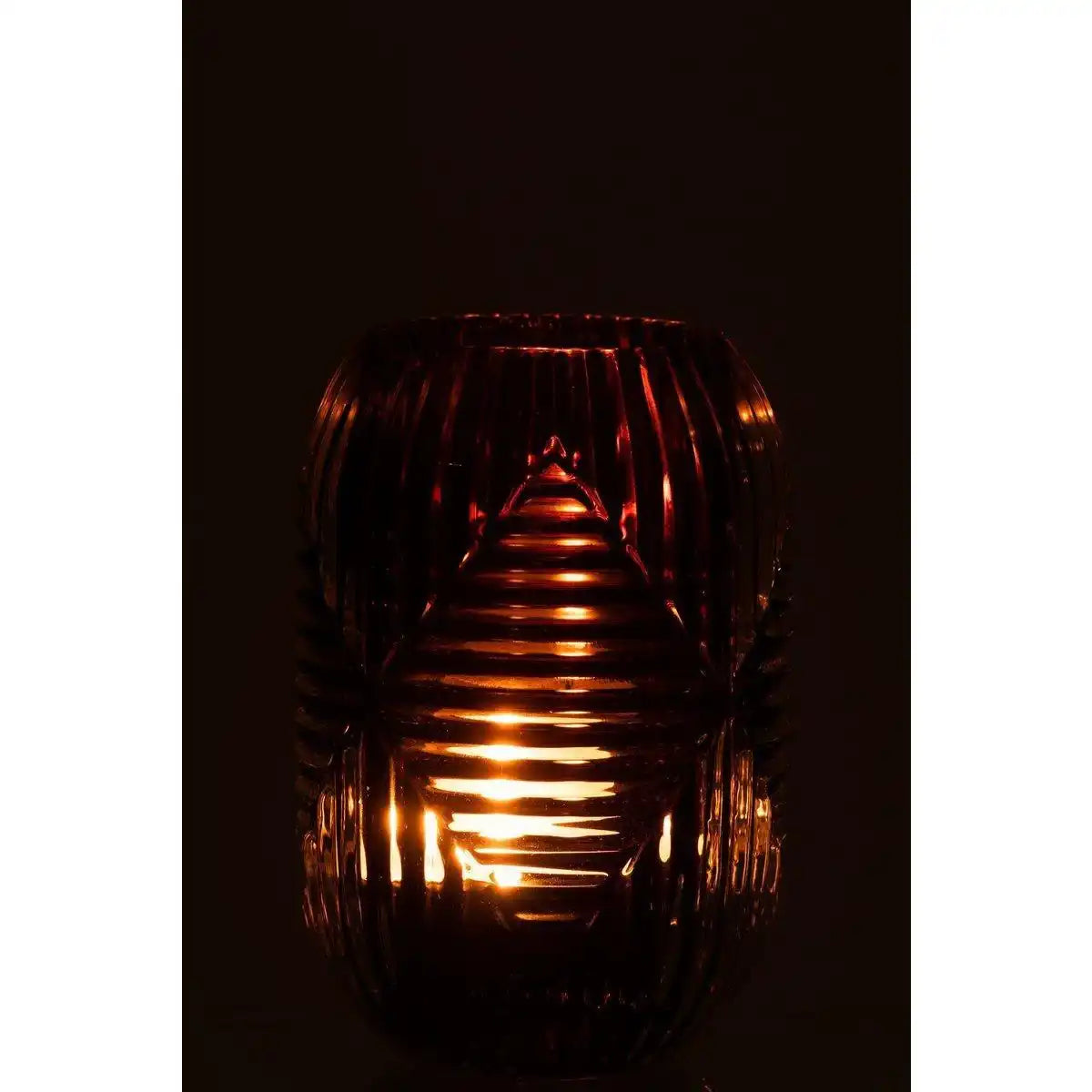 J-Line Teelichthalter High Lines - Glas - Braun - HomeDesign Knaus