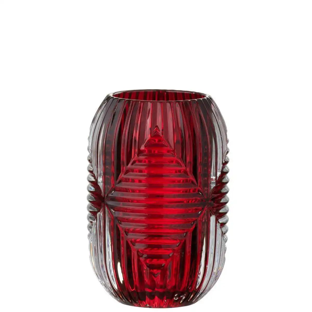 J-Line Teelichthalter High Lines - Glas - Rot - HomeDesign Knaus