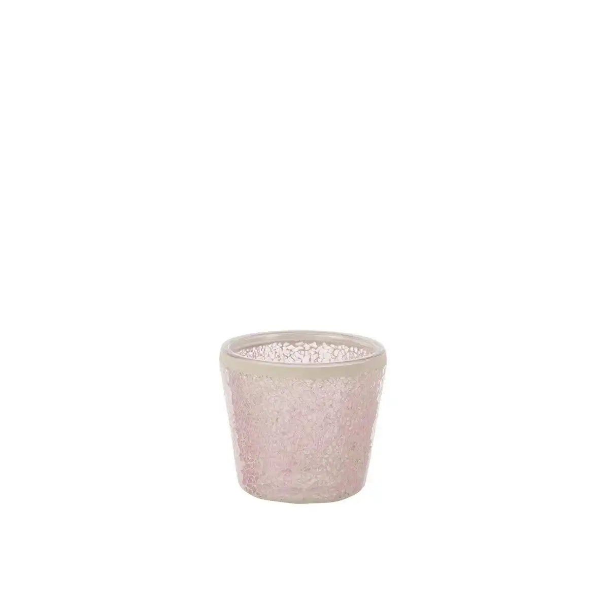 J-Line Teelichthalter Mosaik konisch – Glas – Rosa - HomeDesign Knaus
