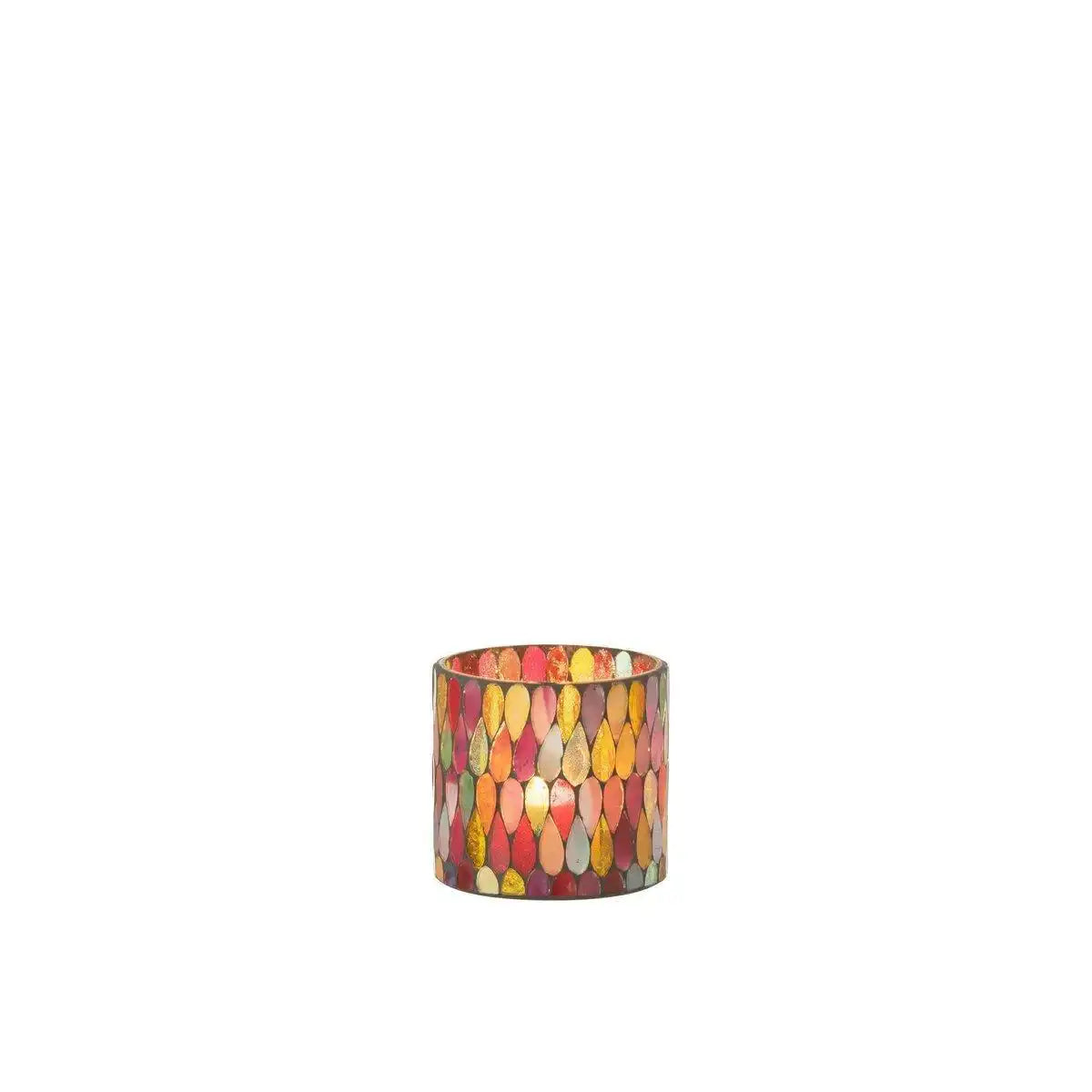 J-Line Teelichthalter Mosaik Tropfen Glas Mix Klein - HomeDesign Knaus