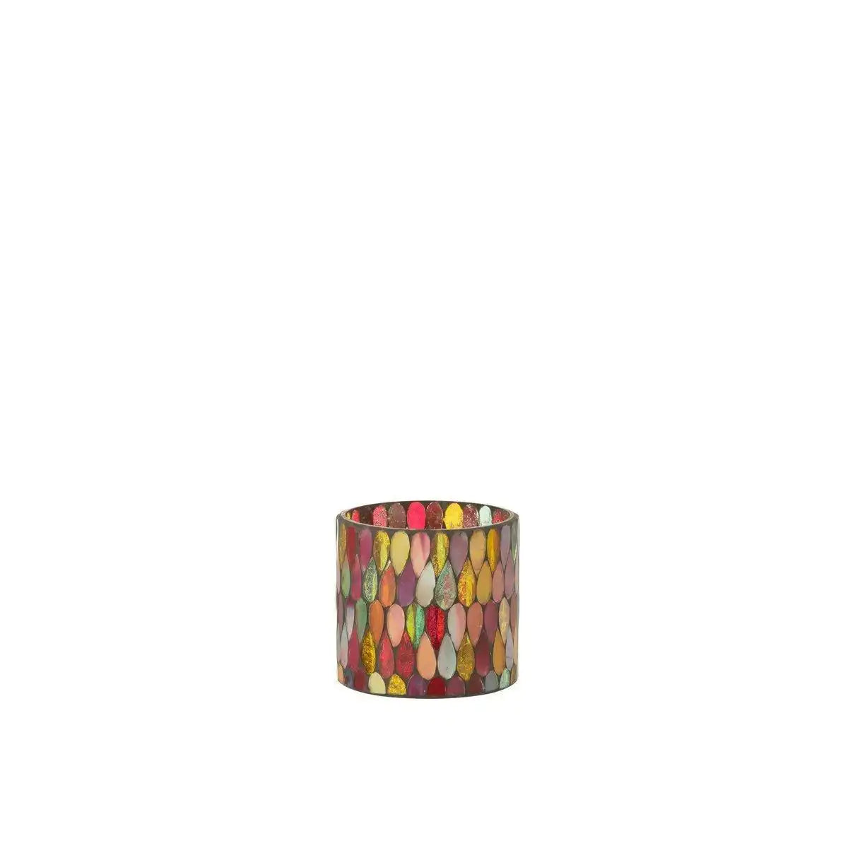 J-Line Teelichthalter Mosaik Tropfen Glas Mix Klein - HomeDesign Knaus