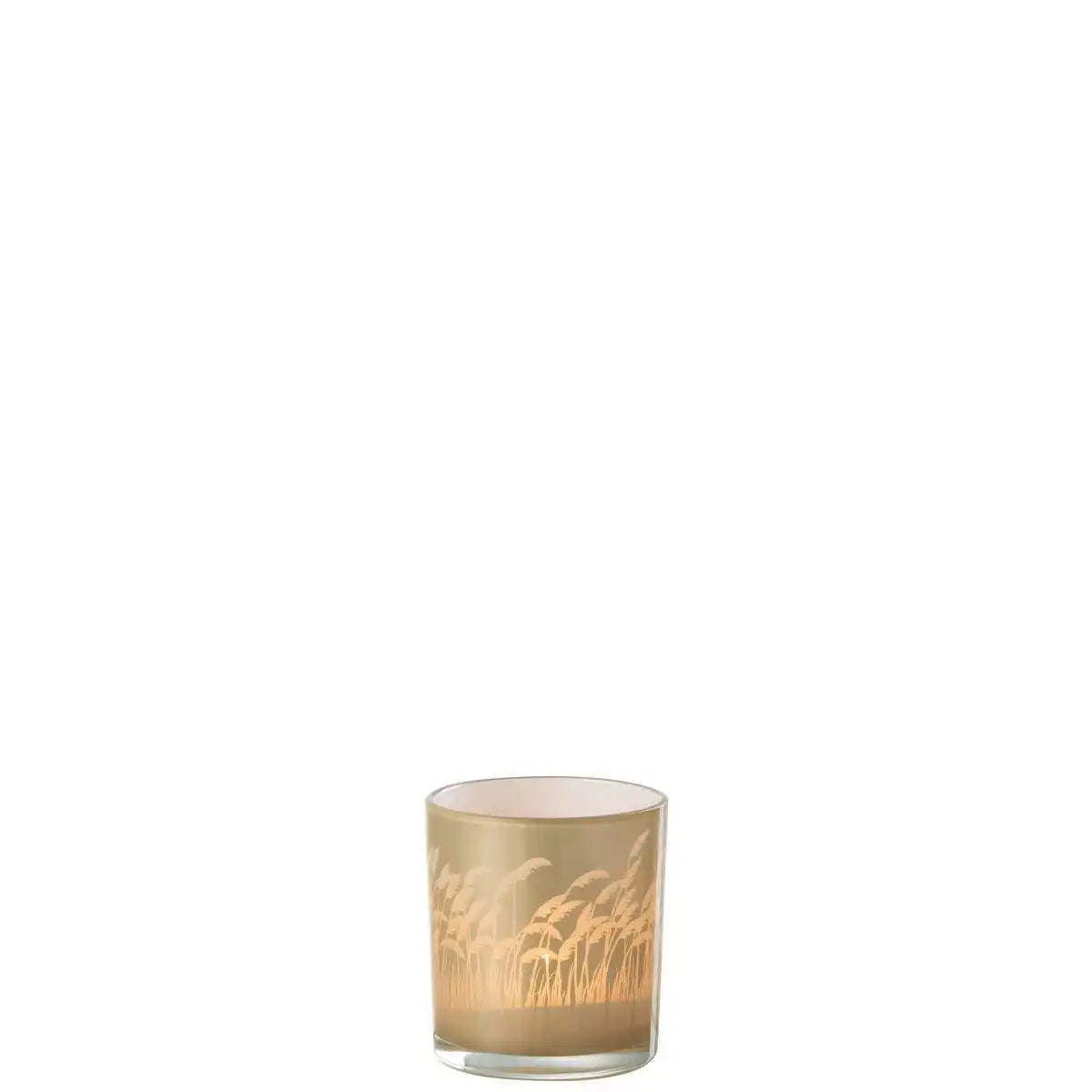 J-Line Teelichthalter Pampas - Glas - Beige/Weiß - - HomeDesign Knaus