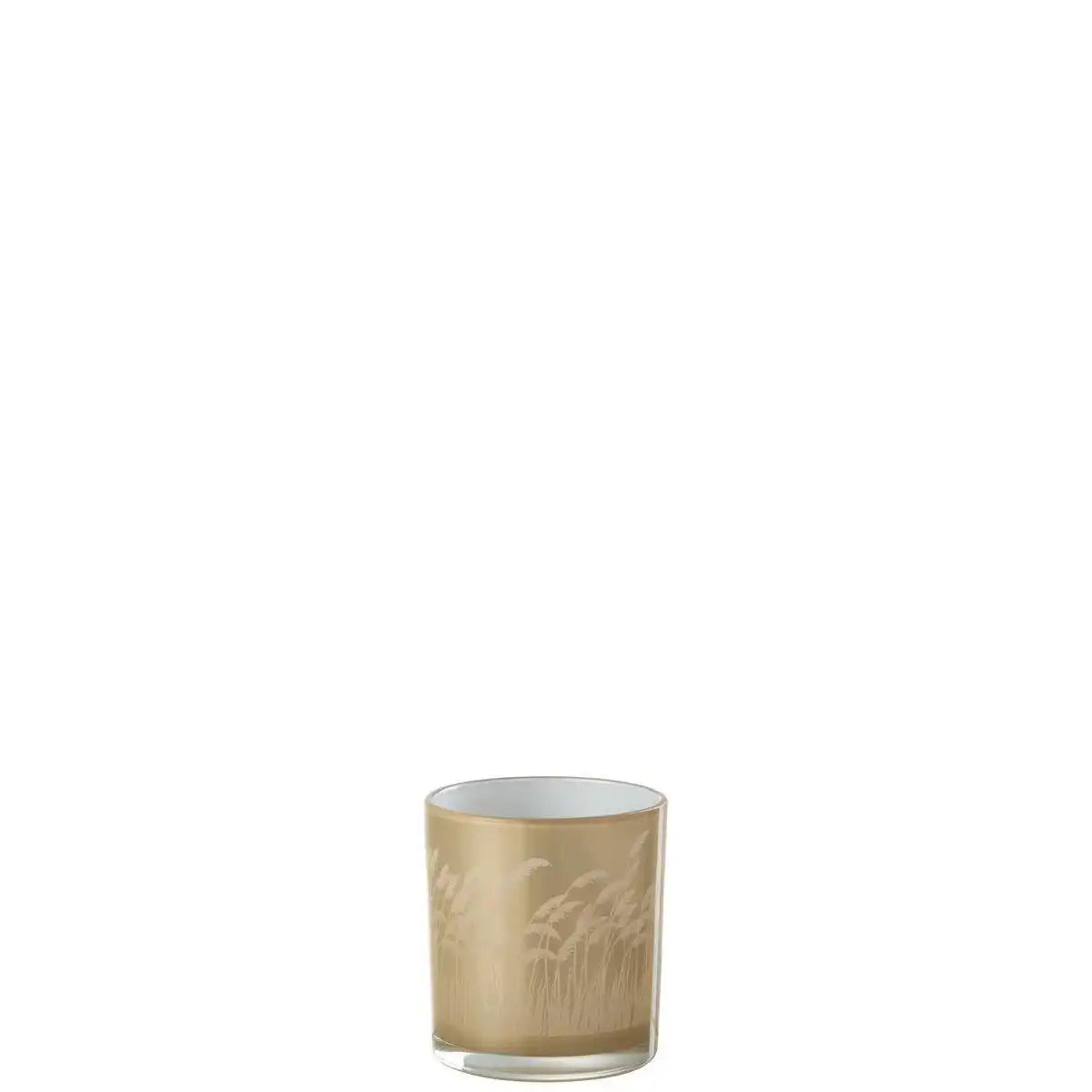 J-Line Teelichthalter Pampas - Glas - Beige/Weiß - - HomeDesign Knaus
