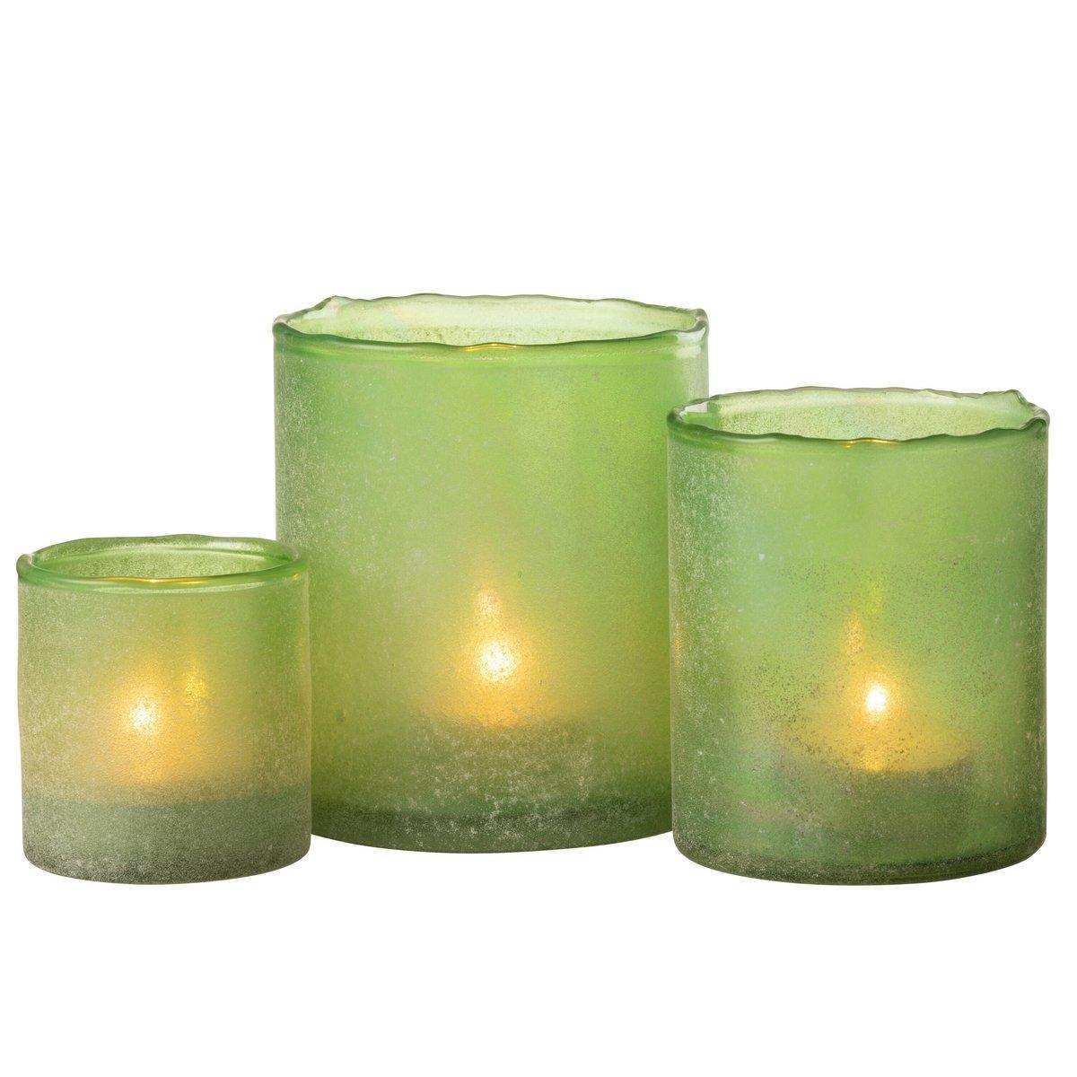 J-Line Teelichthalter Ruby - Glas - Grün - 3 Stück - HomeDesign Knaus