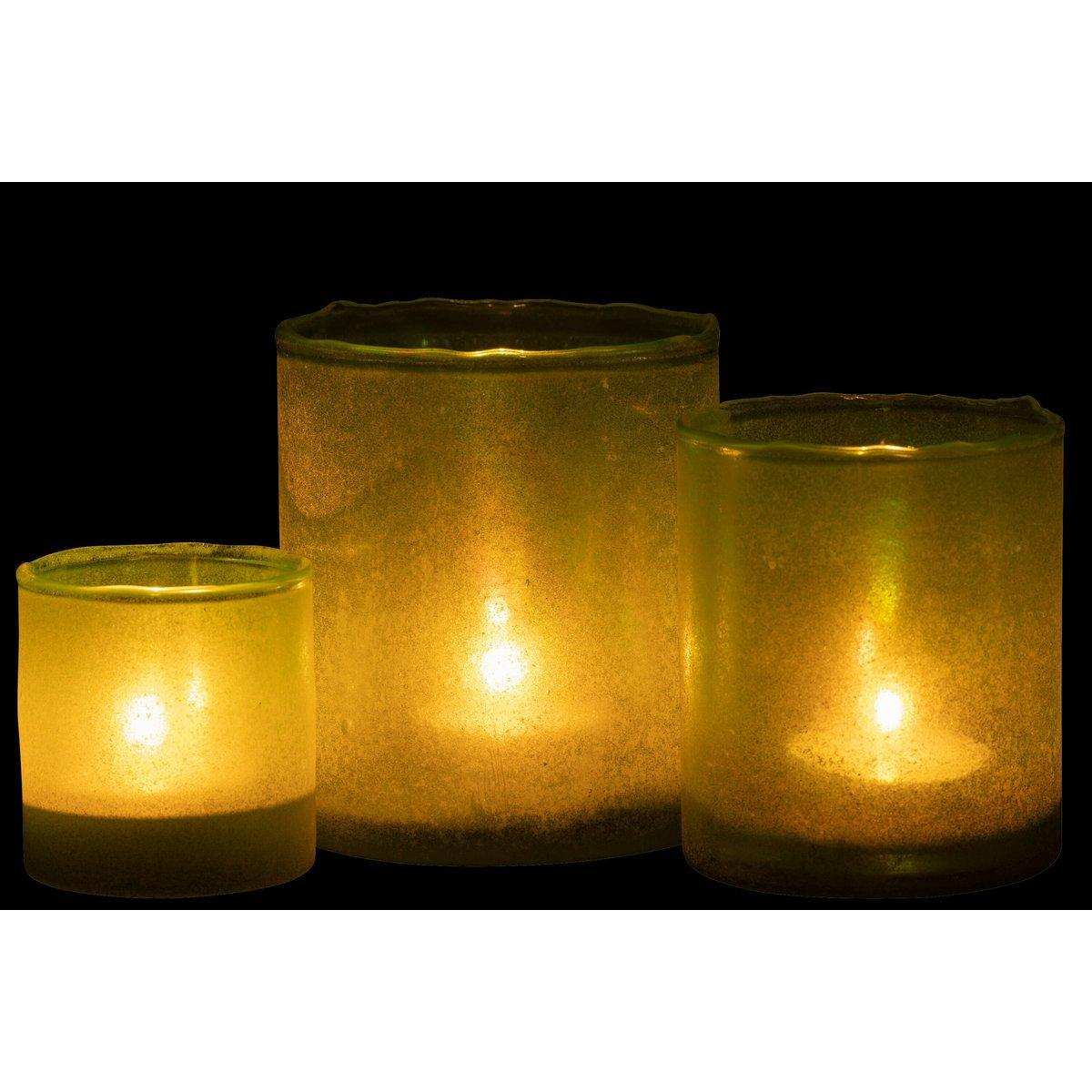 J-Line Teelichthalter Ruby - Glas - Grün - 3 Stück - HomeDesign Knaus