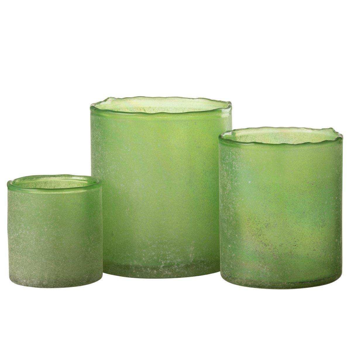 J-Line Teelichthalter Ruby - Glas - Grün - 3 Stück - HomeDesign Knaus