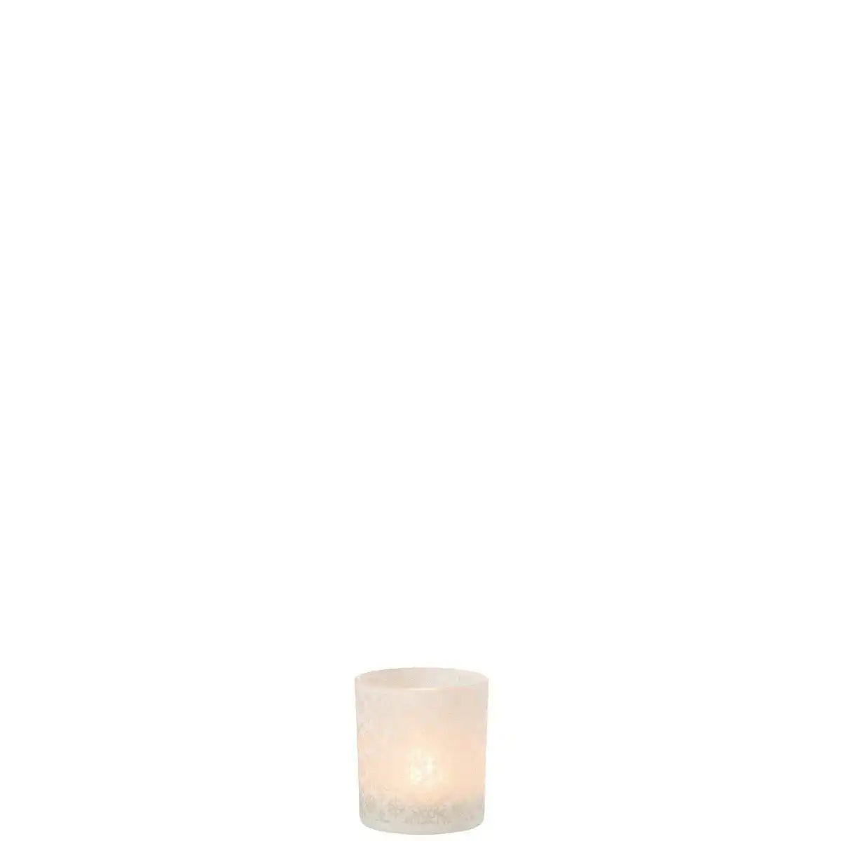 J-Line Teelichthalter Snow - Glas - Weiß - - HomeDesign Knaus