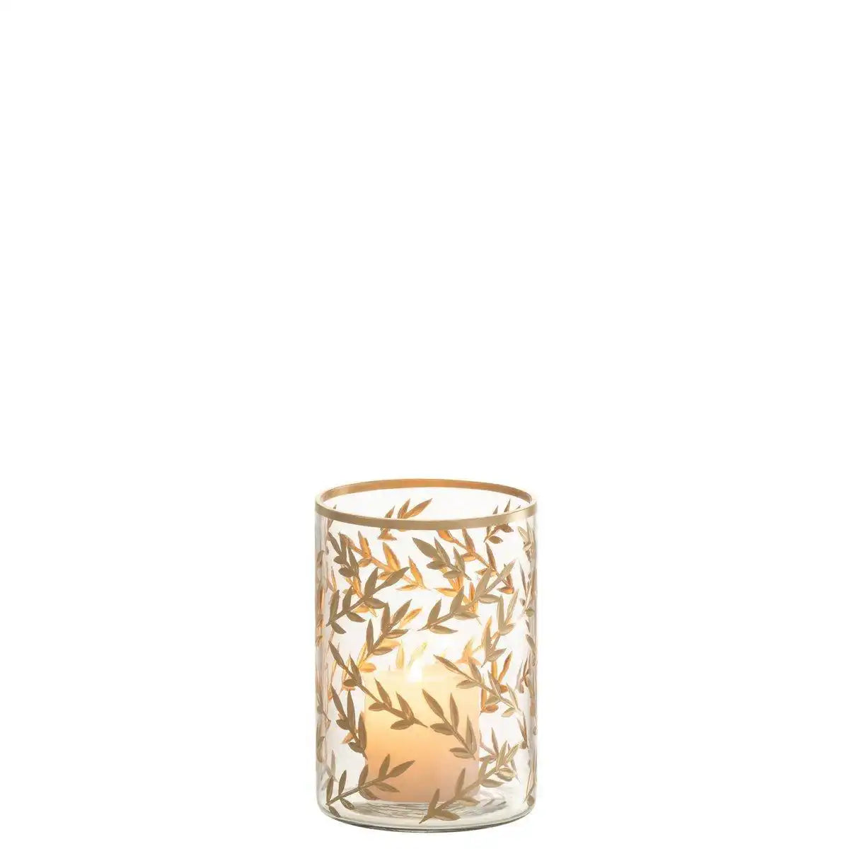 J-Line Teelichthalter Wheat - Glas - Gold/Transparent - klein - HomeDesign Knaus