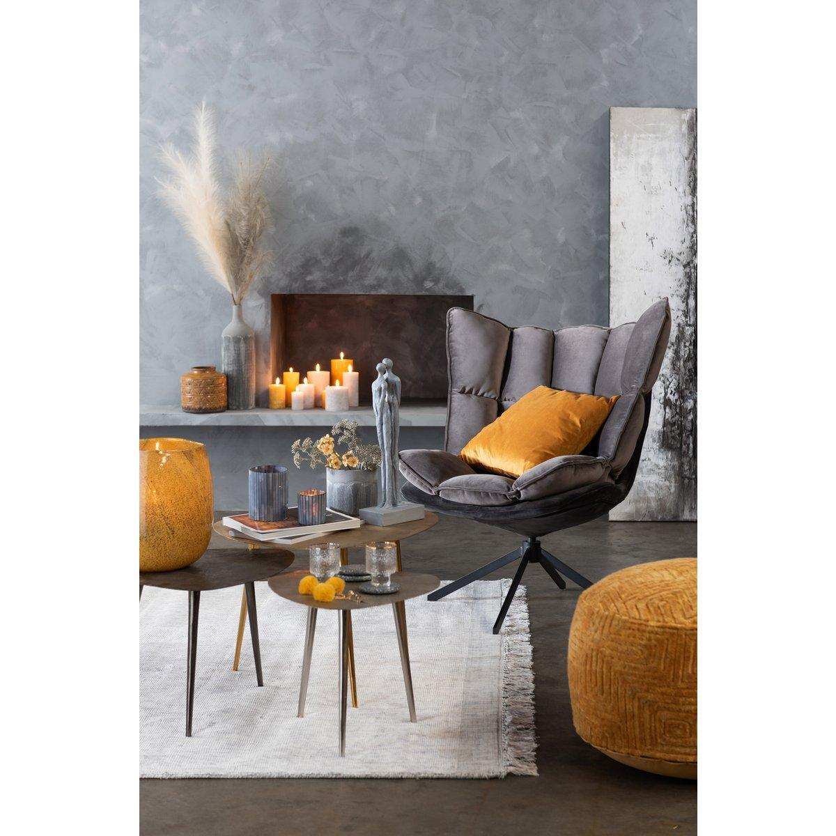 J-Line Teelichthalter Zylinder - Glas - Blaugrau - klein - 3 Stück - HomeDesign Knaus