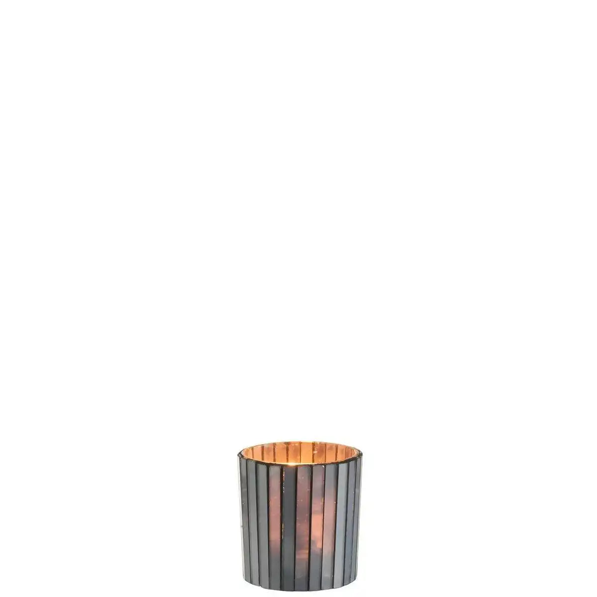 J-Line Teelichthalter Zylinder - Glas - Blaugrau - klein - 3 Stück - HomeDesign Knaus