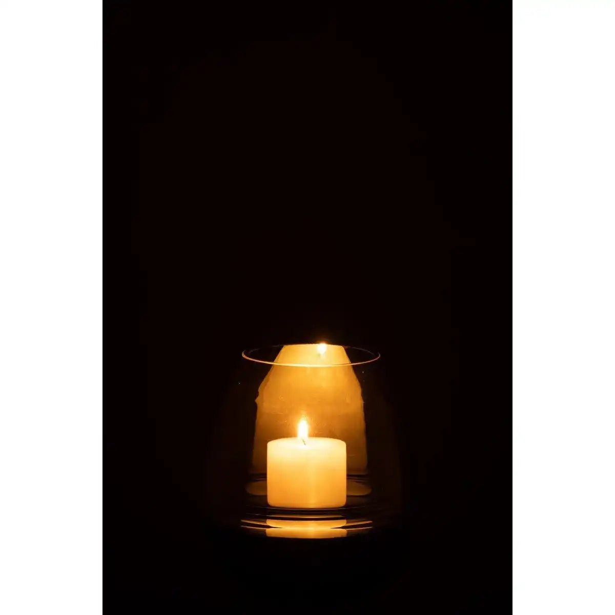 J-Line Teelichthalter/Vase Lines Glas Schwarz/Gold Klein - HomeDesign Knaus