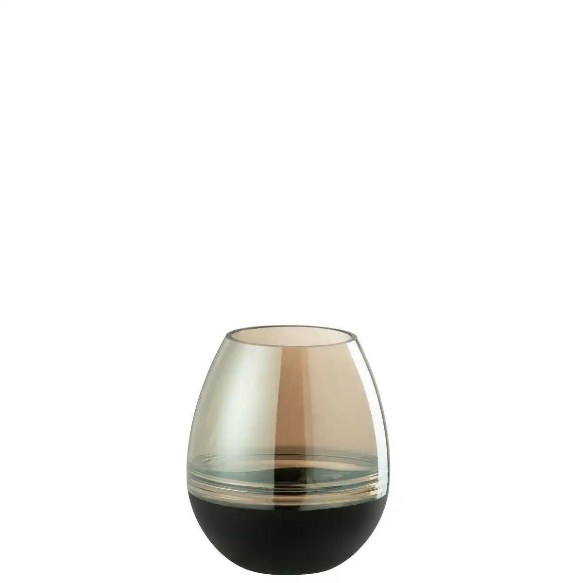 J-Line Teelichthalter/Vase Lines Glas Schwarz/Gold Klein - HomeDesign Knaus