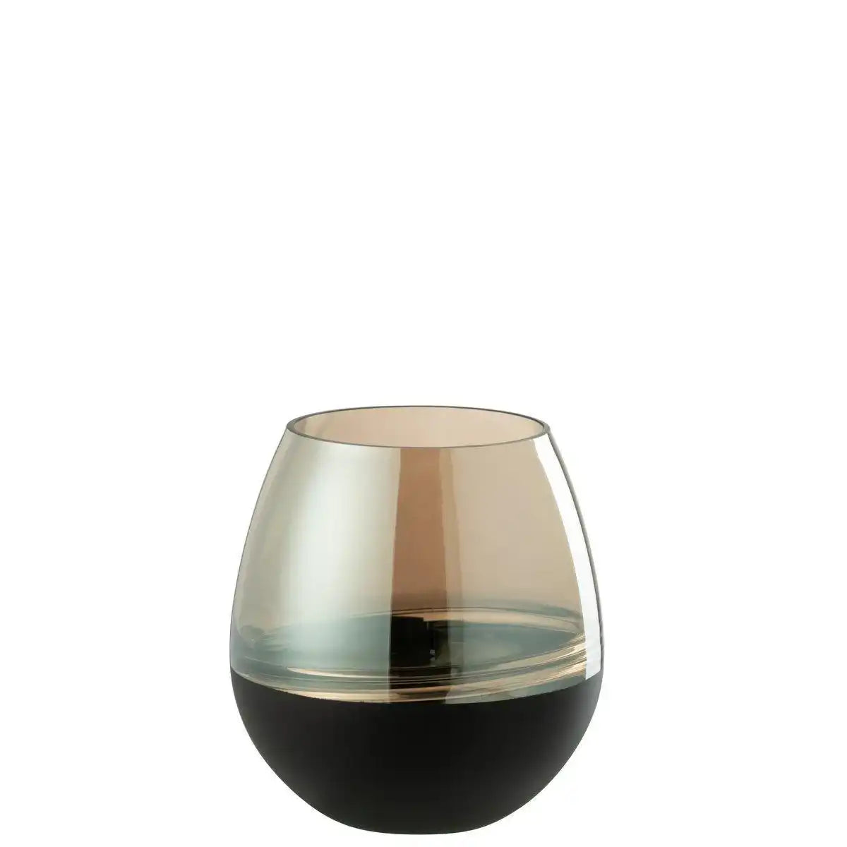 J-Line Teelichthalter/Vase Lines Glas Schwarz/Gold Medium - HomeDesign Knaus