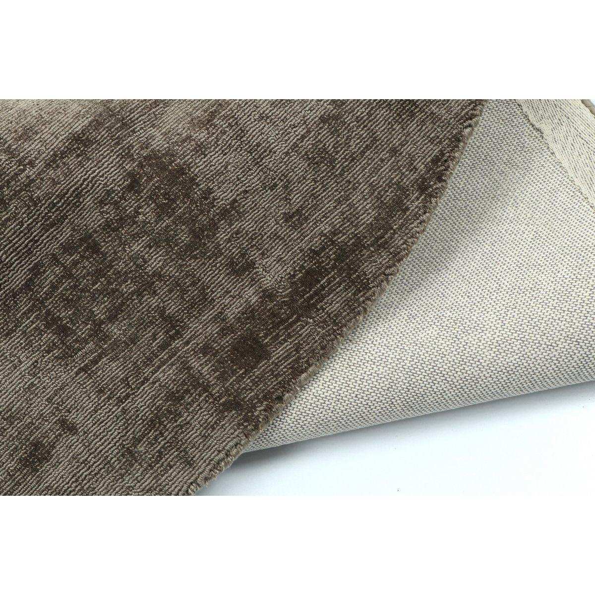 J-Line Teppich Rund Handgefertigt – Polyester – Grau - HomeDesign Knaus