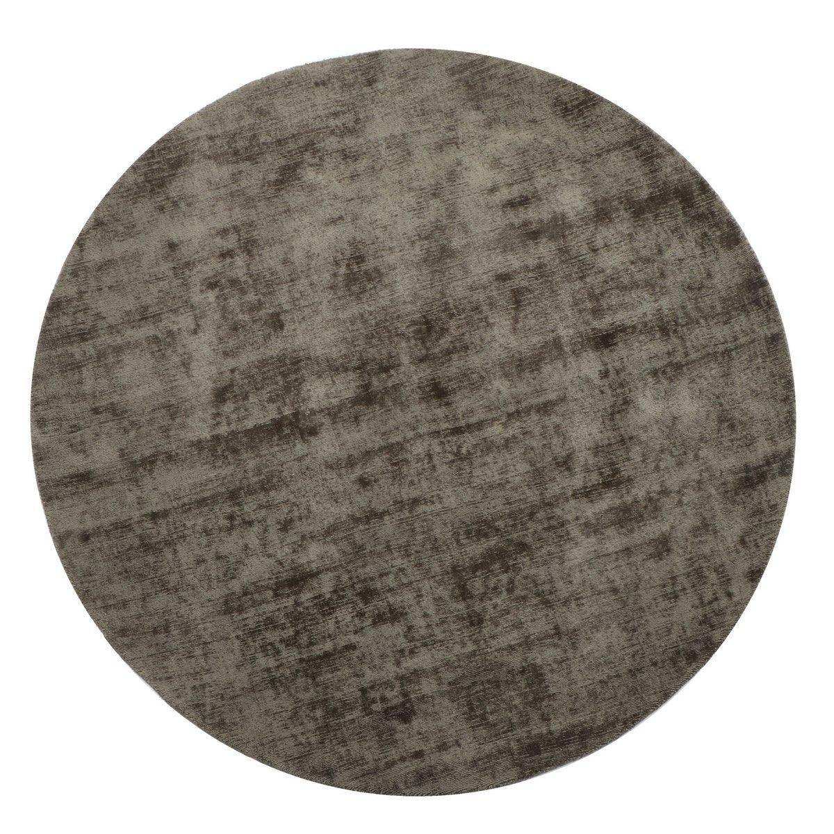 J-Line Teppich Rund Handgefertigt – Polyester – Grau - HomeDesign Knaus