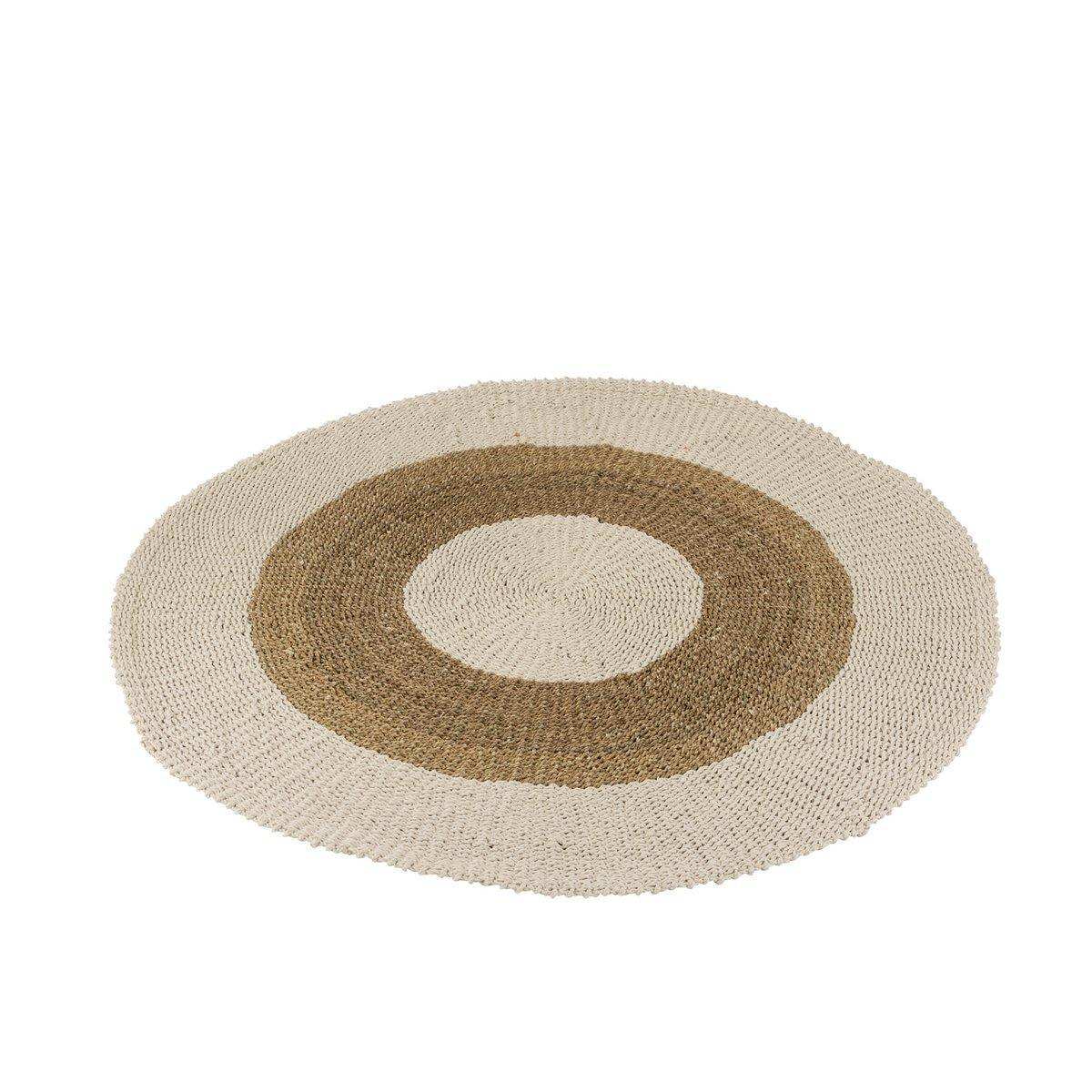 J-line Teppich Rund – Seegras – Weiß/Natur – Mittel - HomeDesign Knaus