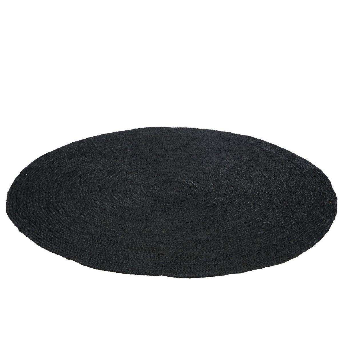 J-Line Teppich Rund - Teppich - Jute - Schwarz - HomeDesign Knaus