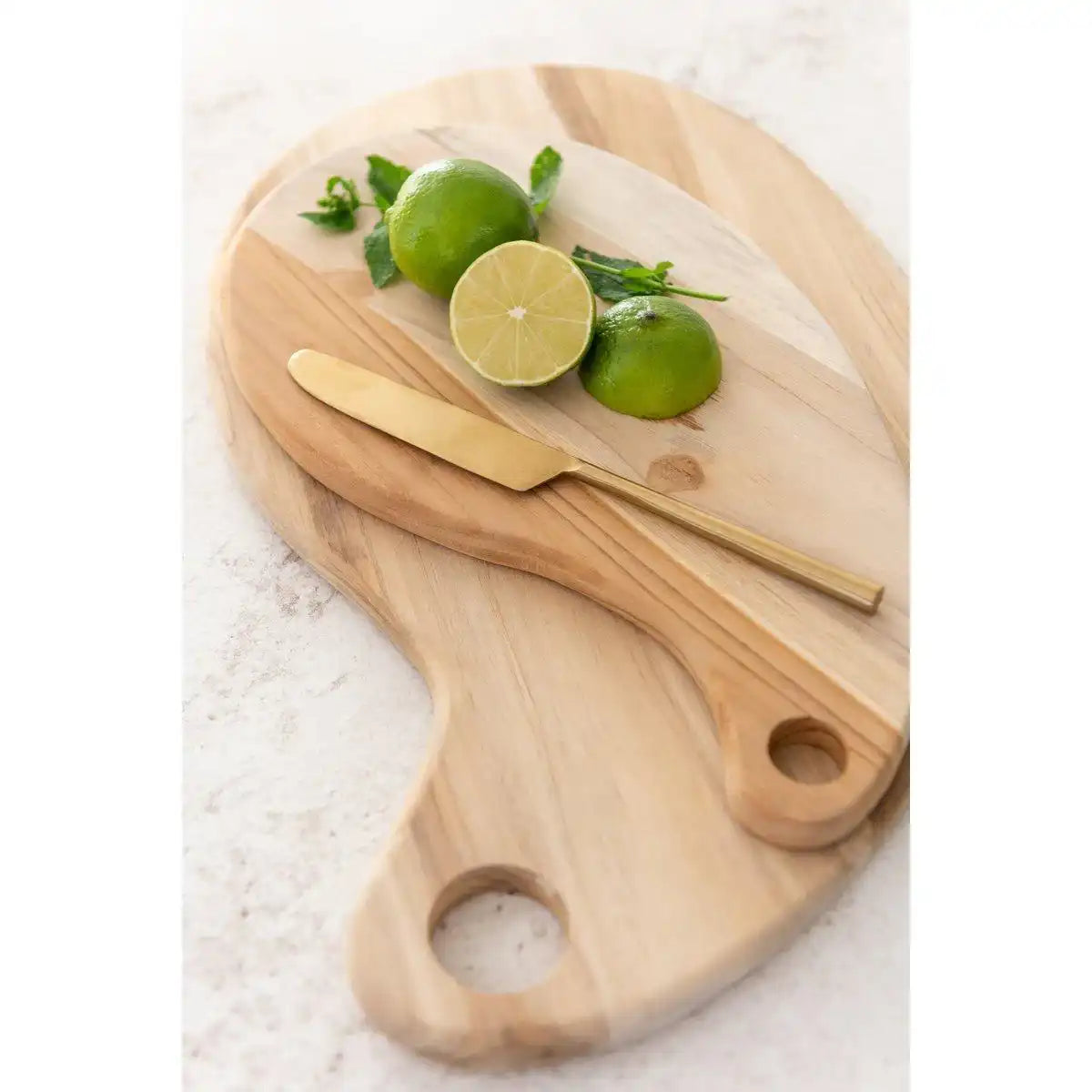 J-Line Terong Teak Schneidebrett – Holz – Natur – L - HomeDesign Knaus