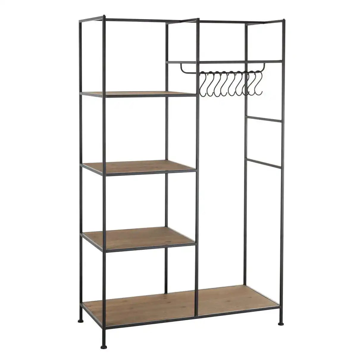 J-Line Textilregal Metall/Holz Schwarz - HomeDesign Knaus