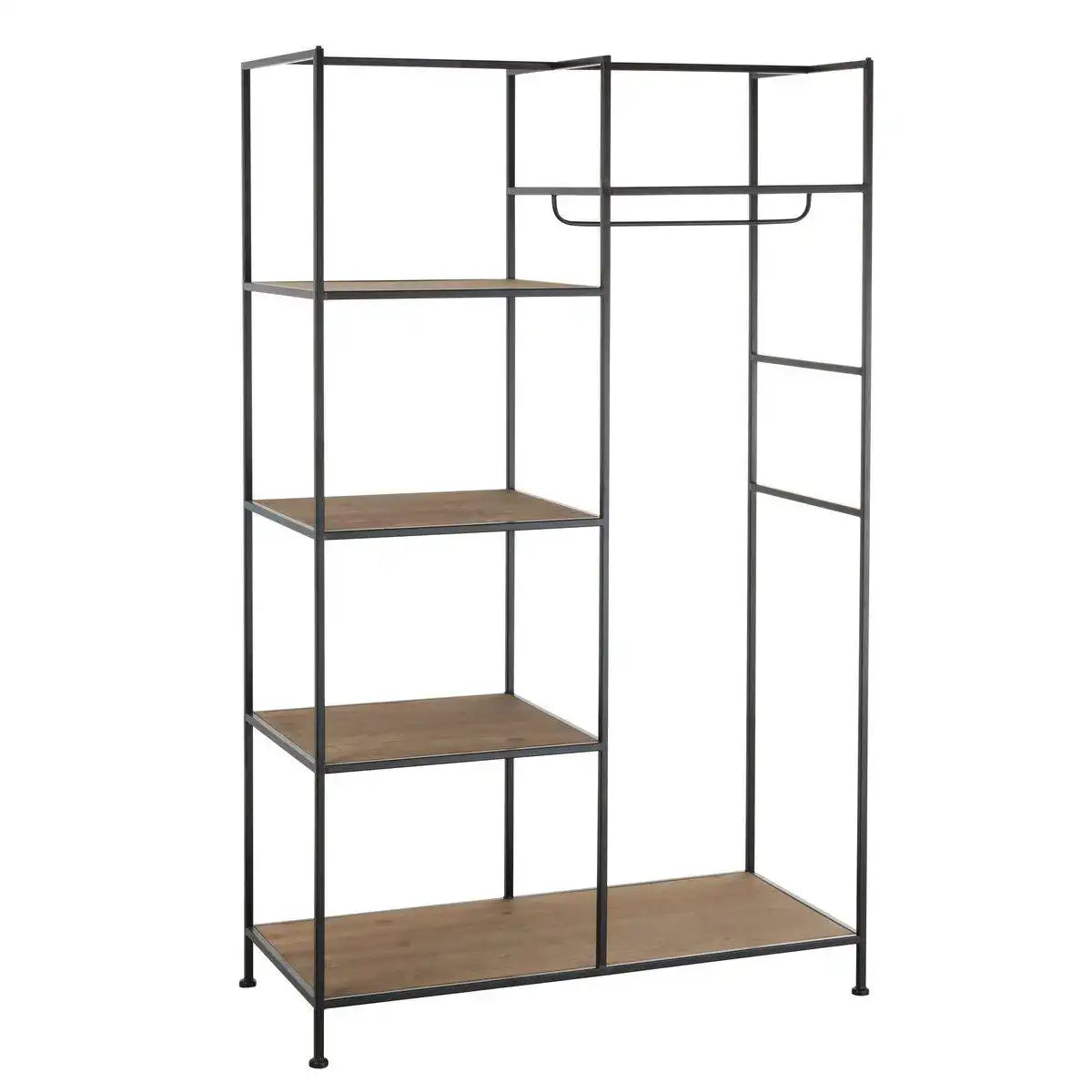 J-Line Textilregal Metall/Holz Schwarz - HomeDesign Knaus