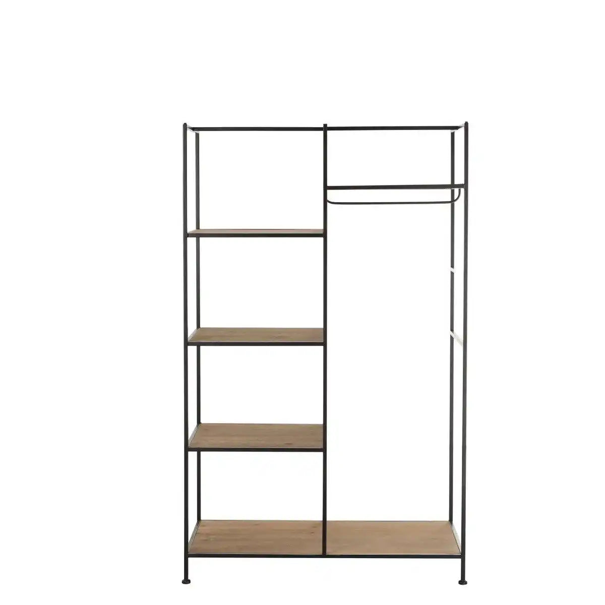 J-Line Textilregal Metall/Holz Schwarz - HomeDesign Knaus