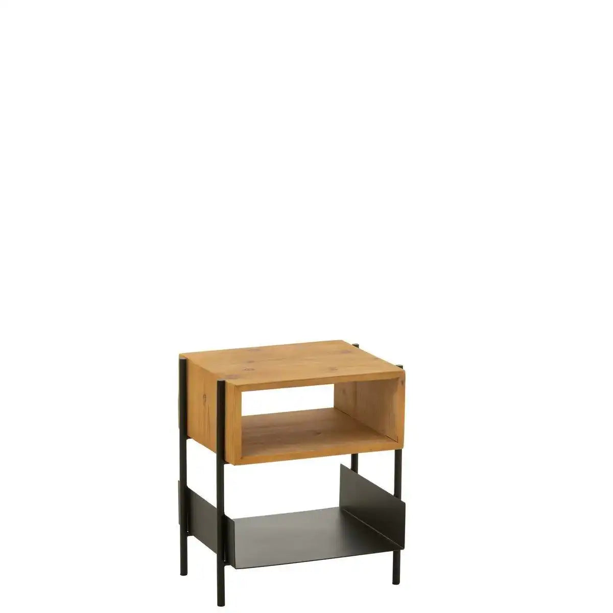 J-Line Tina Nachttisch – Holz/Metall – Natur/Schwarz - HomeDesign Knaus