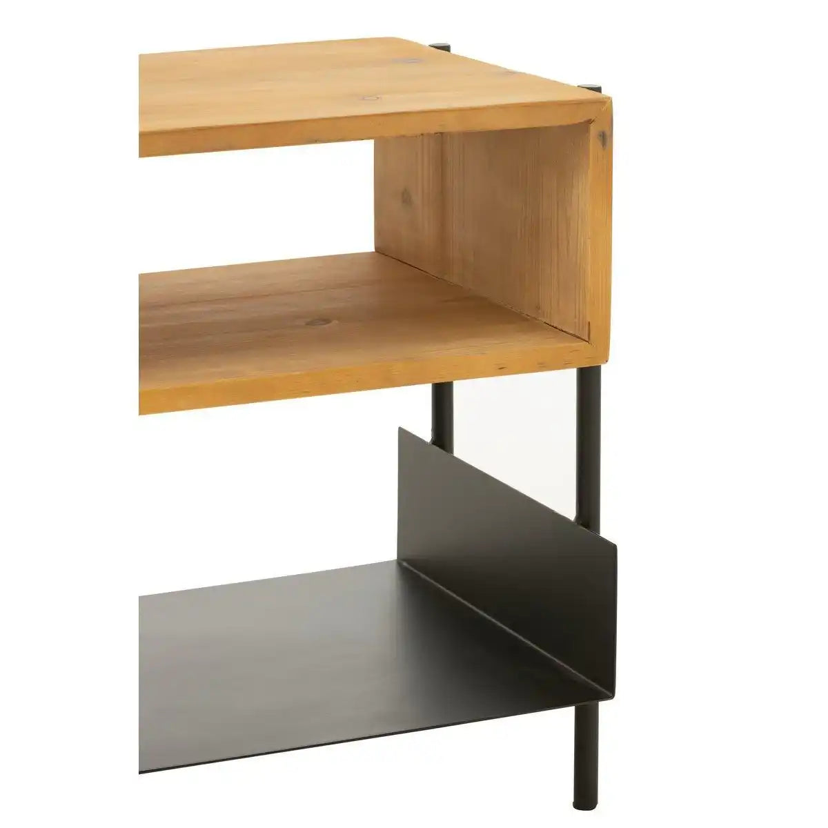 J-Line Tina Nachttisch – Holz/Metall – Natur/Schwarz - HomeDesign Knaus