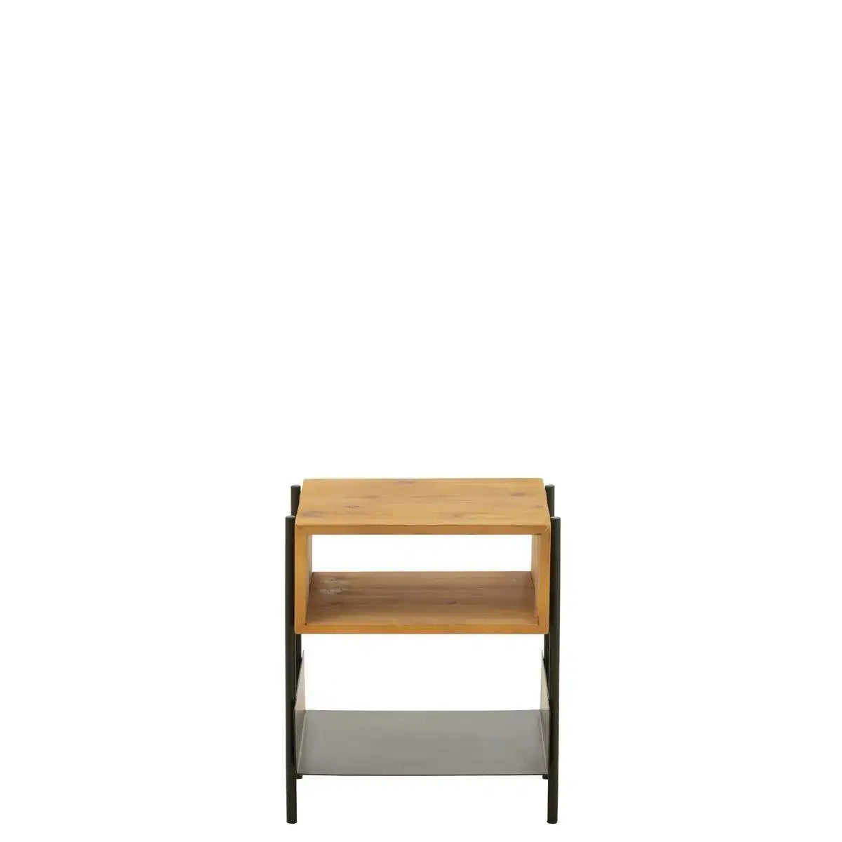 J-Line Tina Nachttisch – Holz/Metall – Natur/Schwarz - HomeDesign Knaus