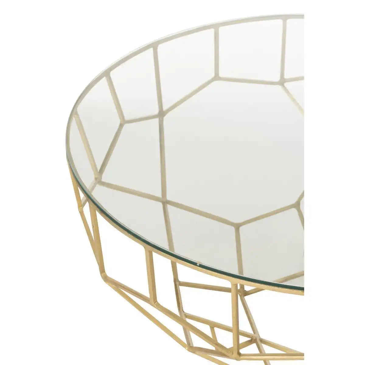 J-Line Tisch Moza Metall/Glas Gold - HomeDesign Knaus