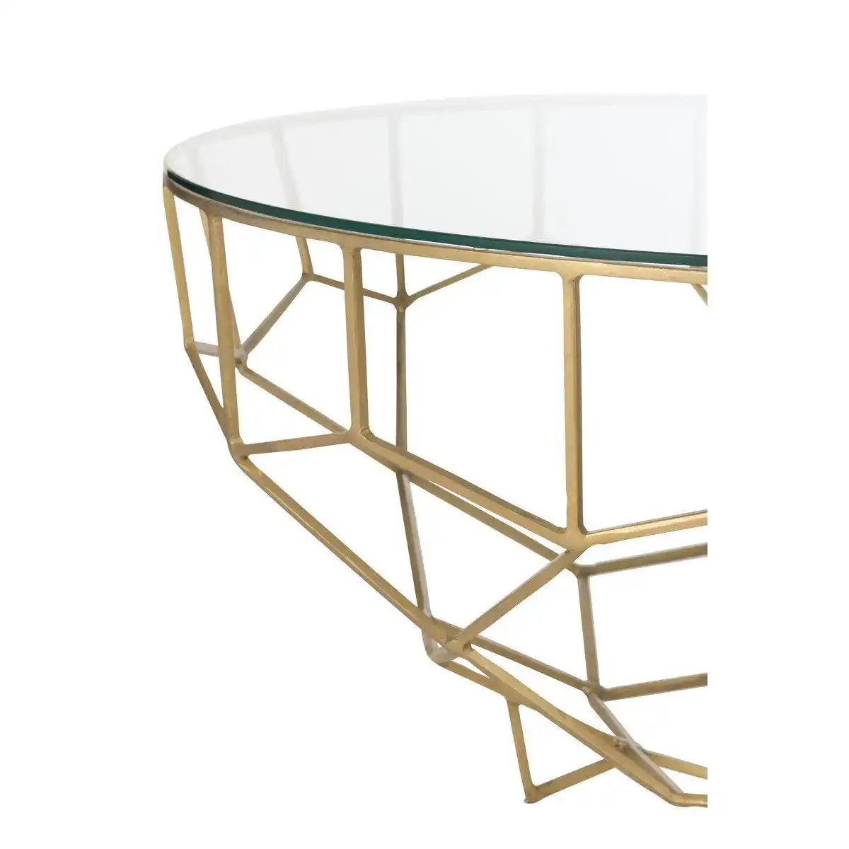 J-Line Tisch Moza Metall/Glas Gold - HomeDesign Knaus