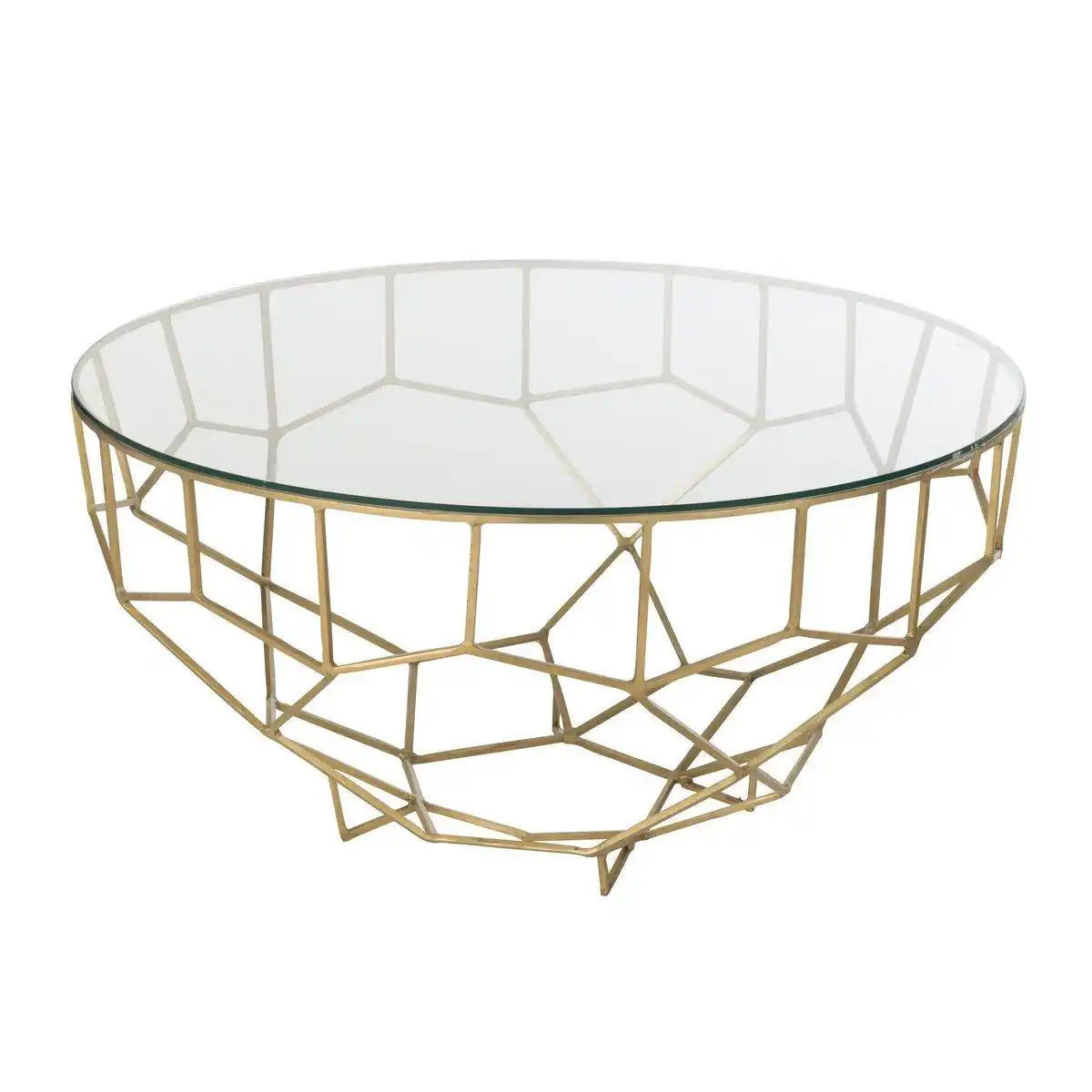 J-Line Tisch Moza Metall/Glas Gold - HomeDesign Knaus
