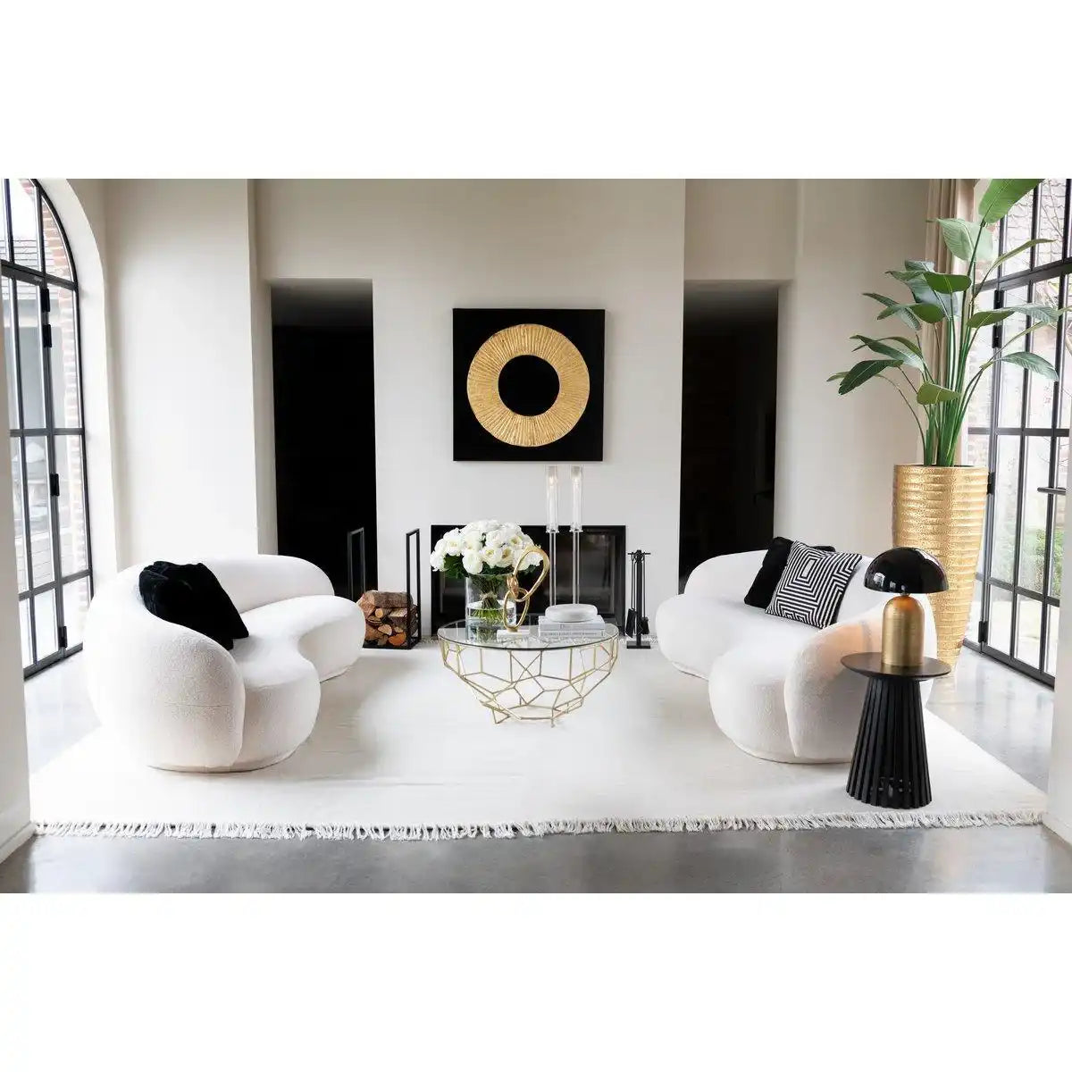 J-Line Tisch Moza Metall/Glas Gold - HomeDesign Knaus