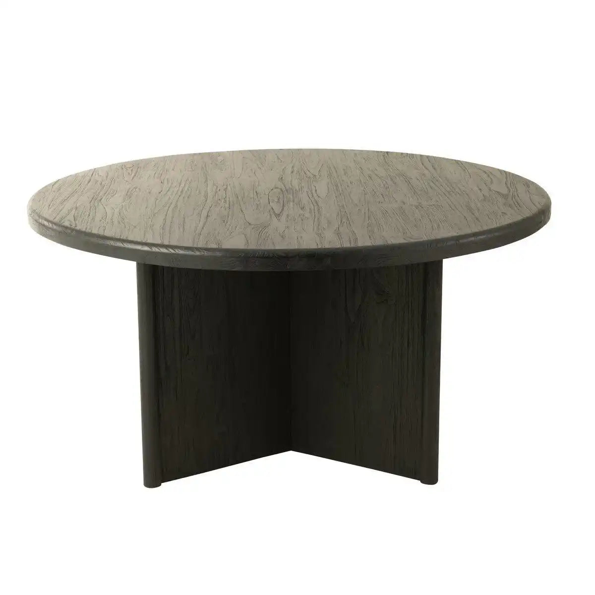 J-Line Tisch Round Teak – Holz – Schwarz - HomeDesign Knaus
