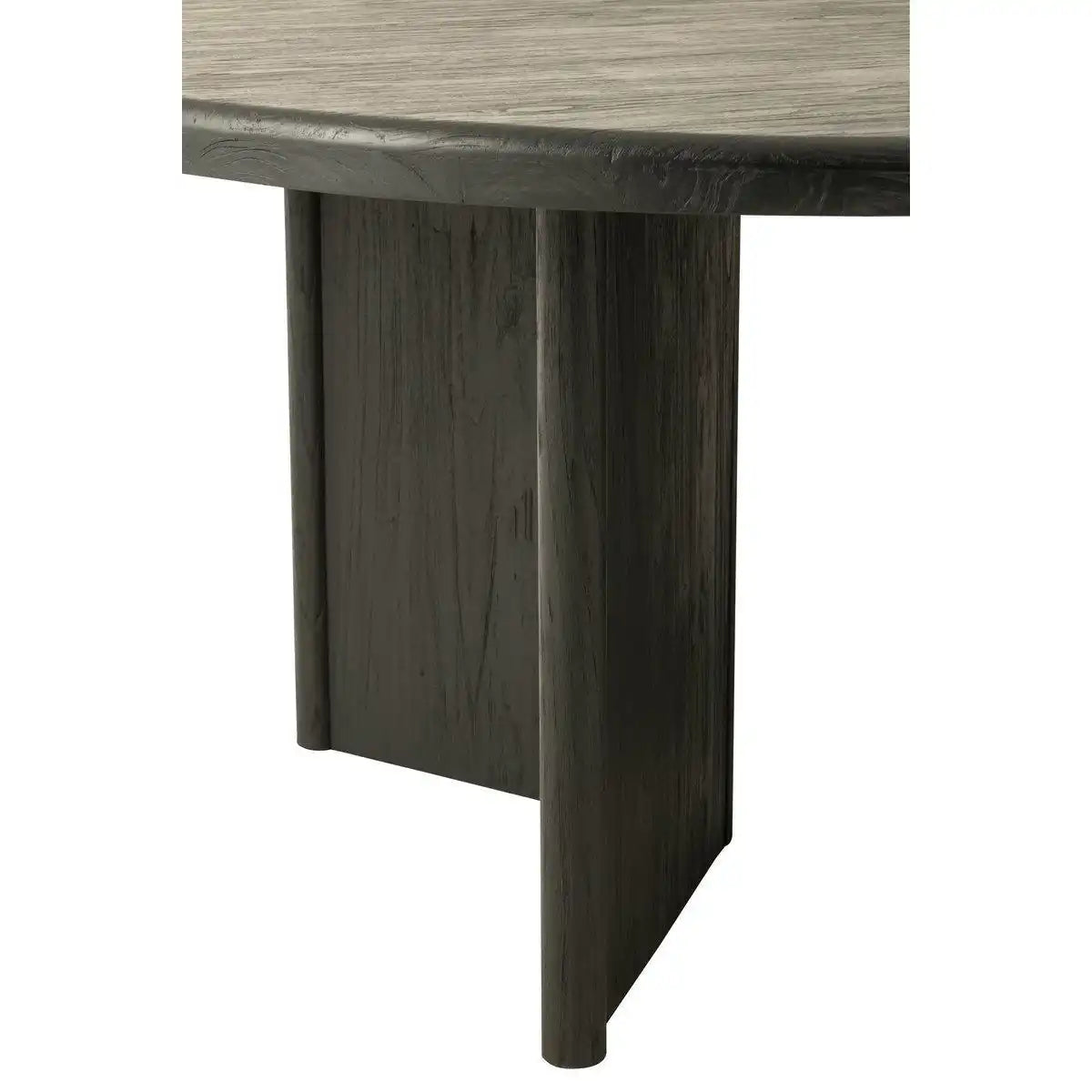 J-Line Tisch Round Teak – Holz – Schwarz - HomeDesign Knaus