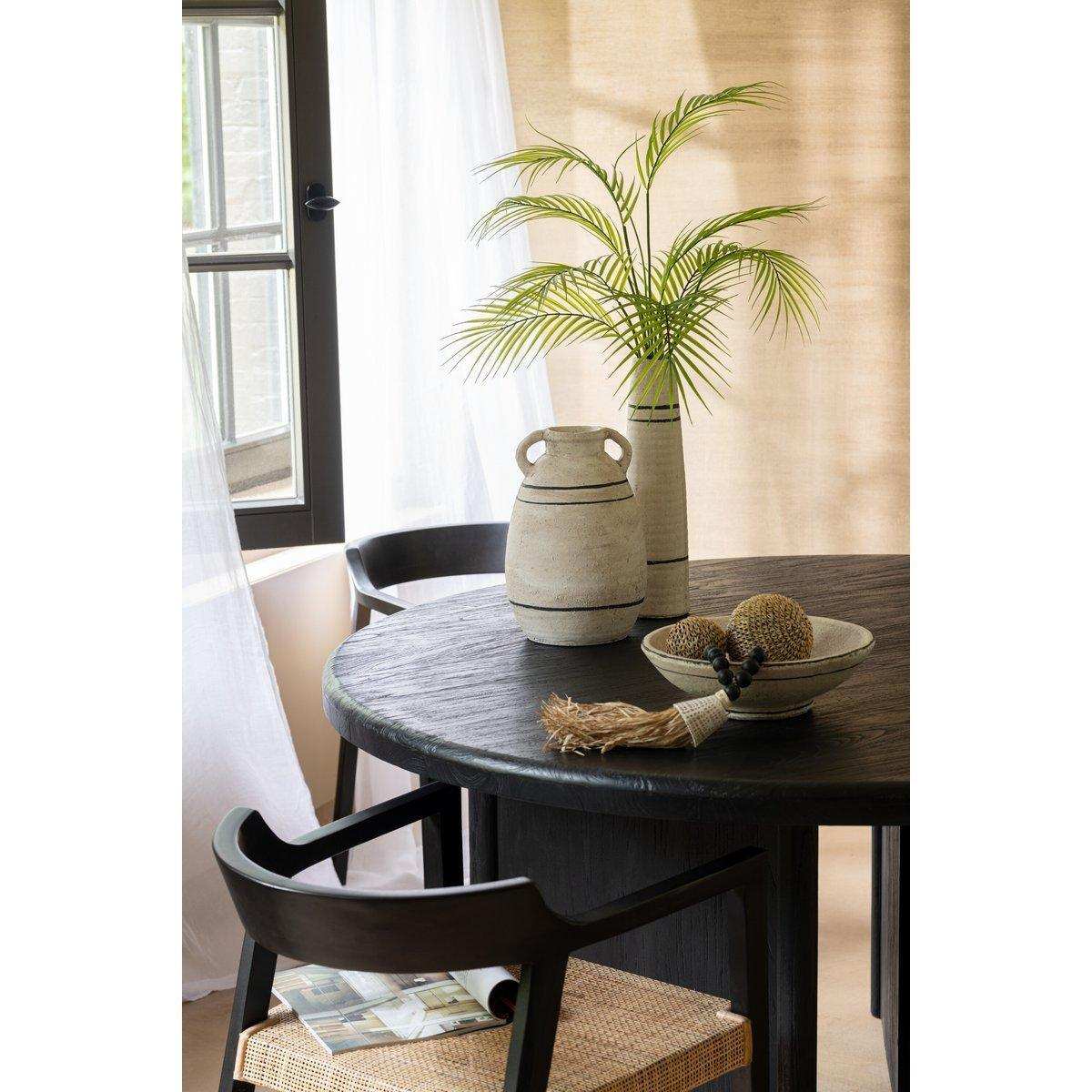 J-Line Tisch Round Teak – Holz – Schwarz - HomeDesign Knaus