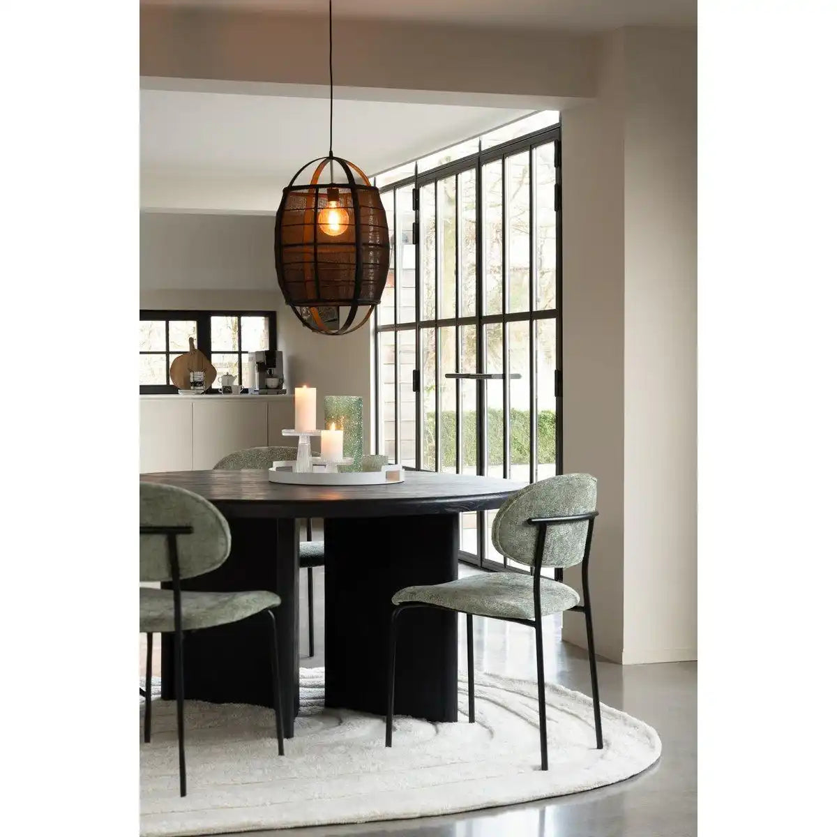 J-Line Tisch Round Teak – Holz – Schwarz - HomeDesign Knaus