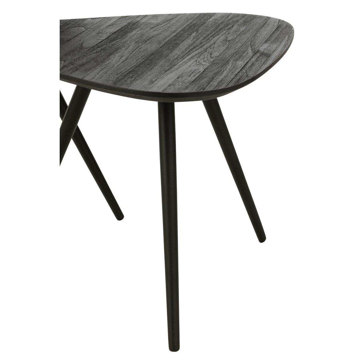 J-Line Tisch Triangle Recyceltes Teakholz – Holz – Schwarz - HomeDesign Knaus