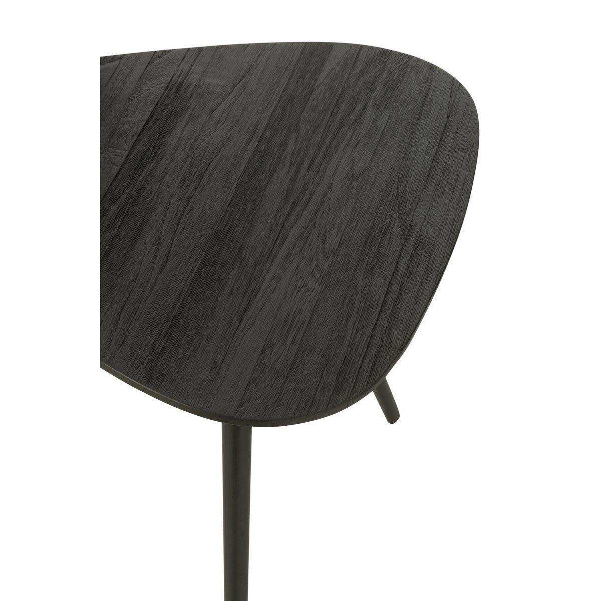 J-Line Tisch Triangle Recyceltes Teakholz – Holz – Schwarz - HomeDesign Knaus