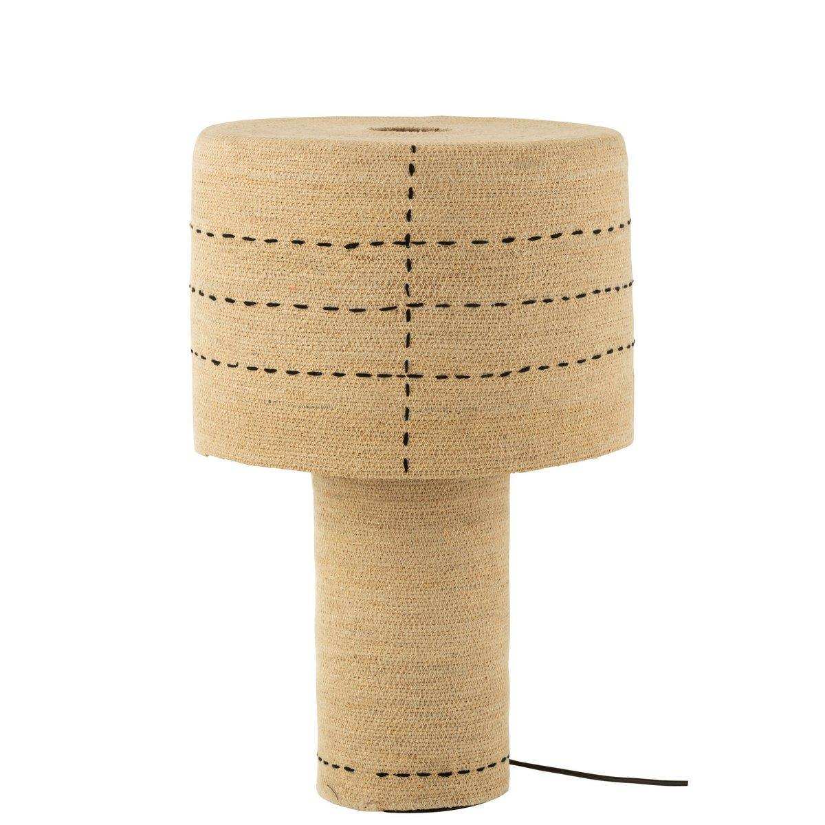 J-Line Tischlampe Dotted Lines Seegras Natur/Schwarz - HomeDesign Knaus