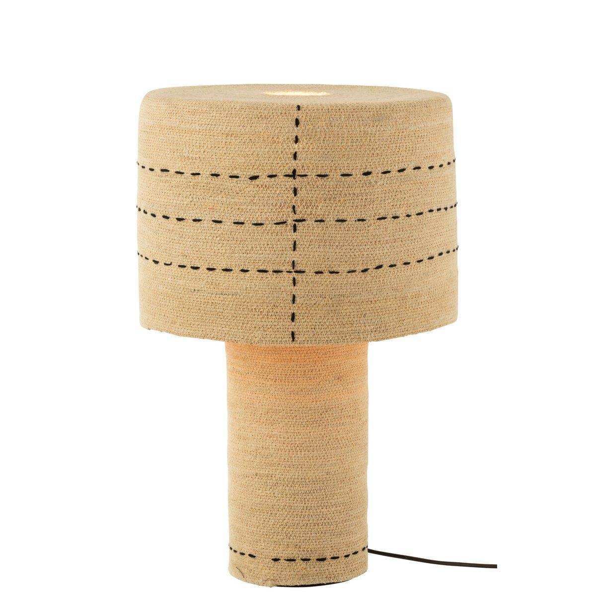J-Line Tischlampe Dotted Lines Seegras Natur/Schwarz - HomeDesign Knaus