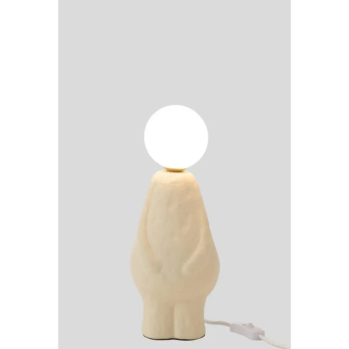 J-Line Tischlampe Glaskugel Steingut Beige - HomeDesign Knaus
