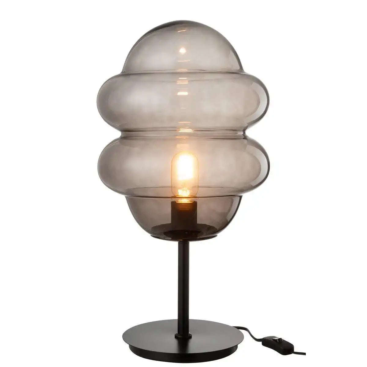 J-Line Tischlampe Honey Spoon Glas Grau - HomeDesign Knaus