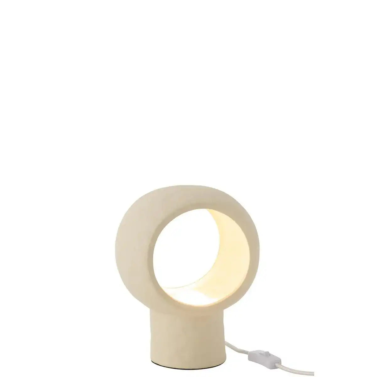 J-Line Tischlampe Kreis Glaskugel Steingut Beige - HomeDesign Knaus