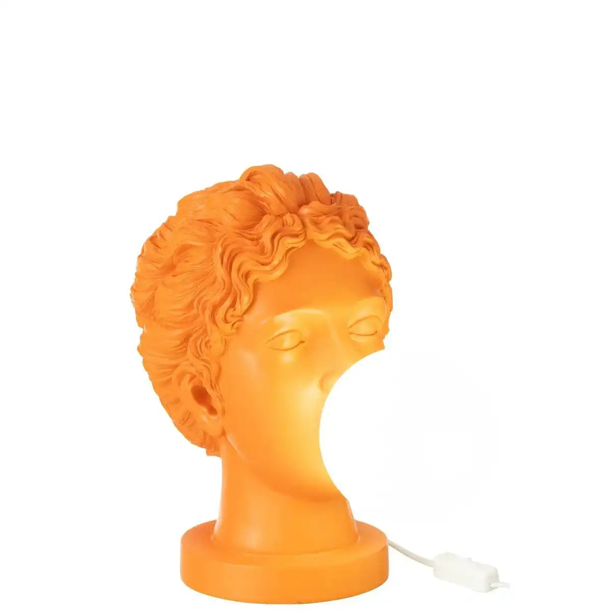 J-Line Tischlampe Lady Head Kunstharz Orange - HomeDesign Knaus