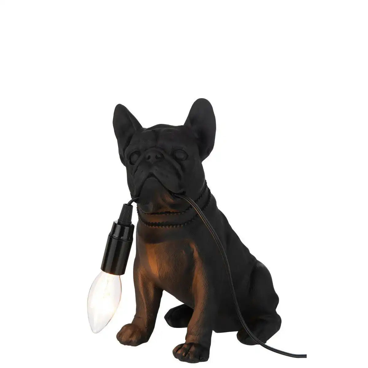 J-Line Tischleuchte Bulldog – Polyresin – Schwarz - HomeDesign Knaus