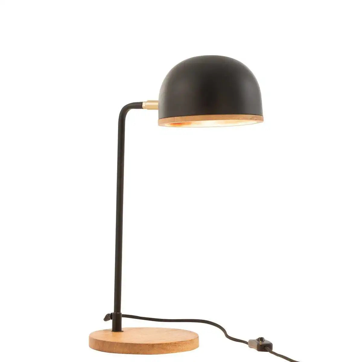 J-Line Tischleuchte Evy - Eisen/Holz - Schwarz/Natur - HomeDesign Knaus