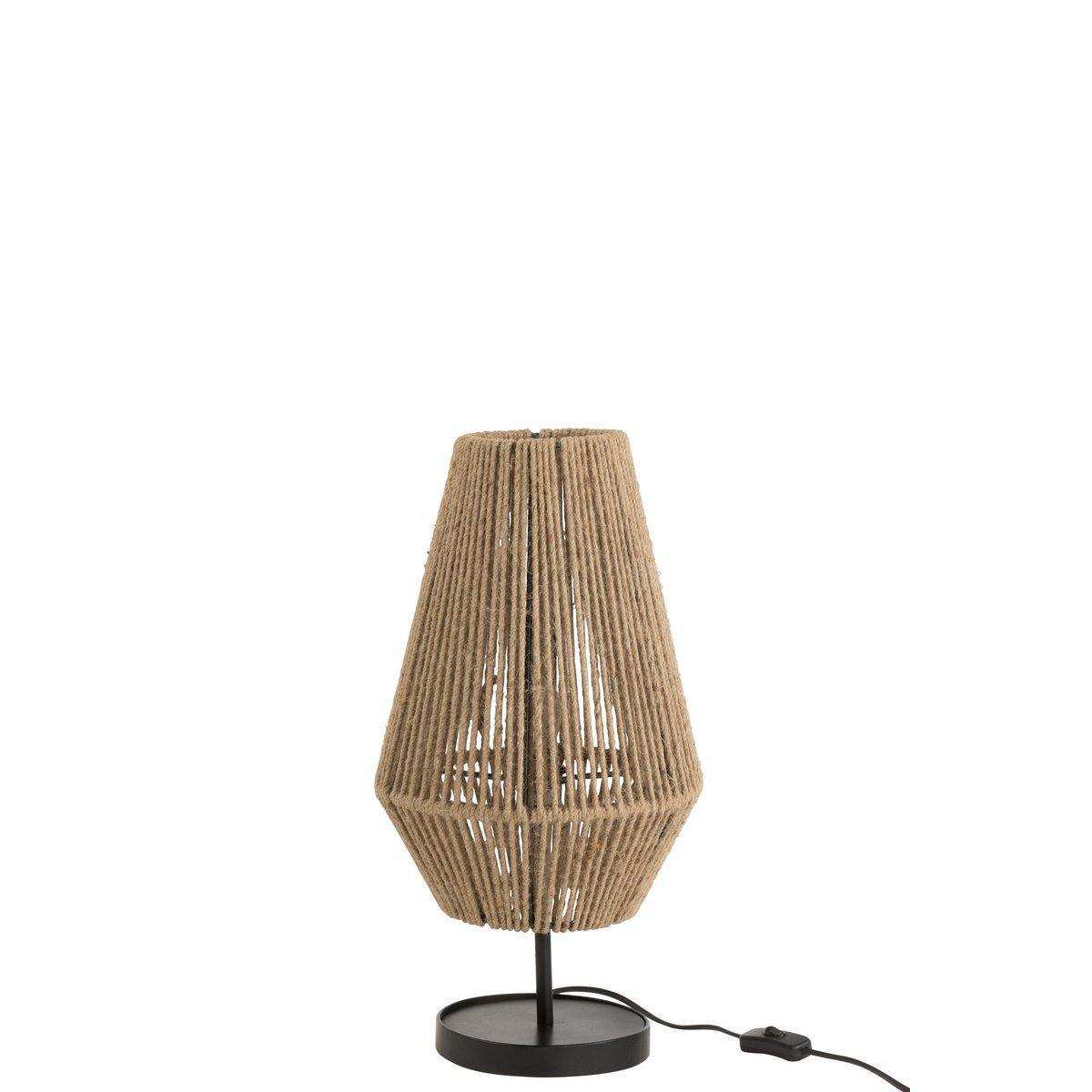 J-Line Tischleuchte Kegeleisen/Jute Natur - HomeDesign Knaus