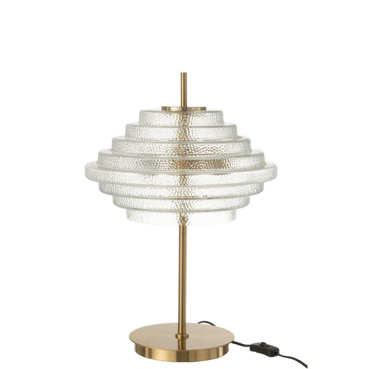 J-Line Tischleuchte LED Gold Metall/Glas durchscheinend - HomeDesign Knaus
