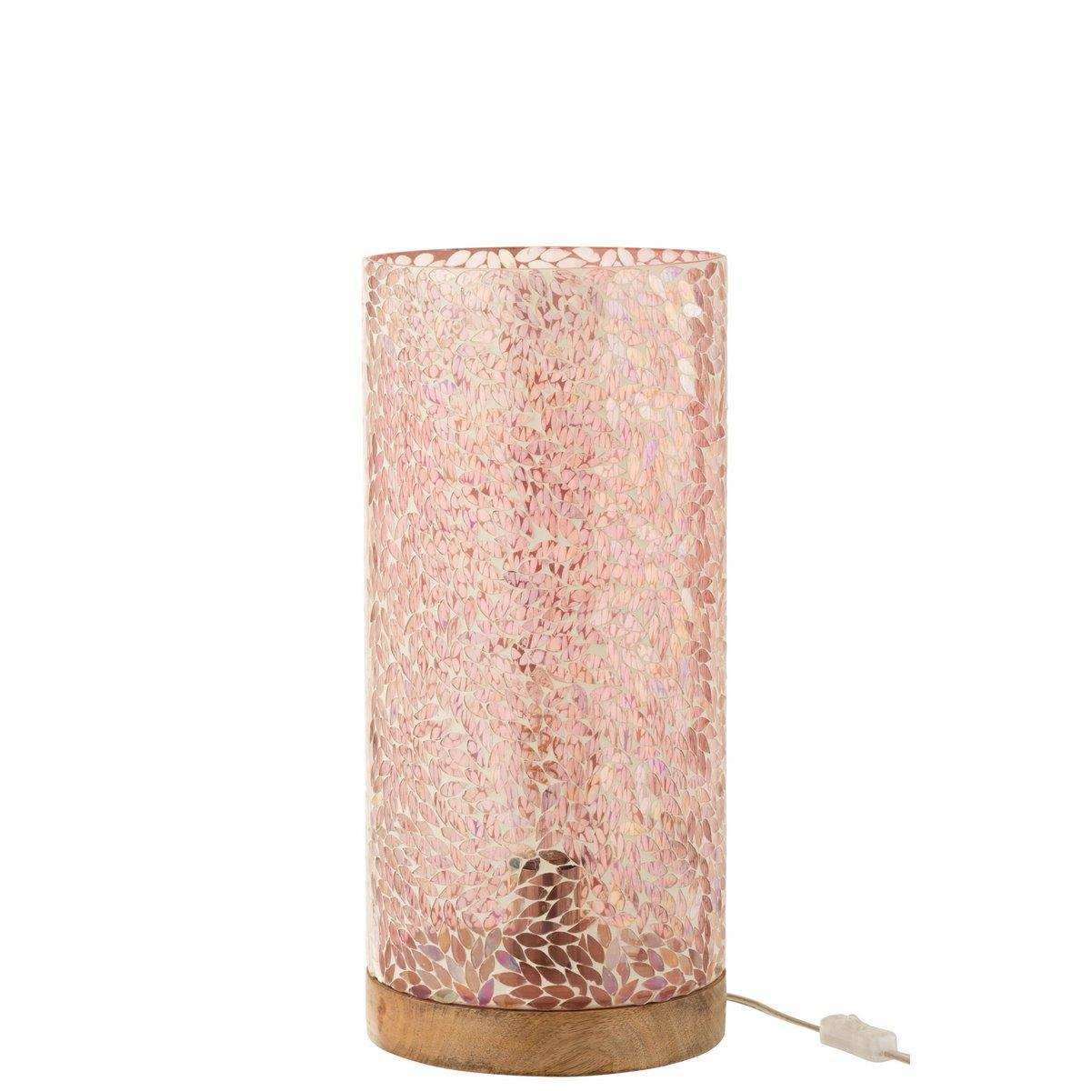 J-Line Tischleuchte Mosaik - Glas - Rosa - groß - HomeDesign Knaus
